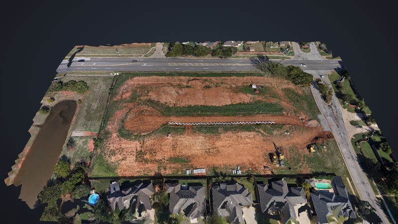 Interactive 3D model of a residential development site under construction in Edmond, Oklahoma